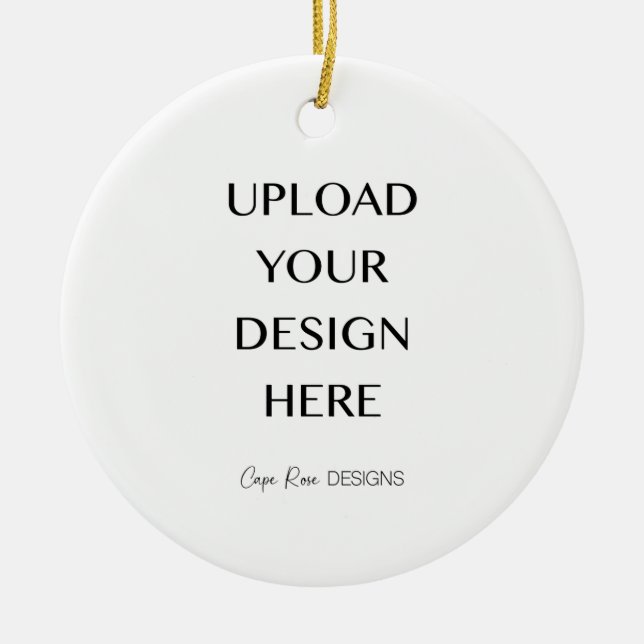 Upload Your Own Design Ceramic Tree Decoration (Front)