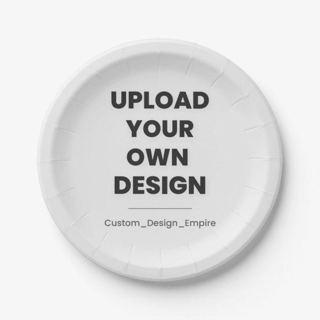 Upload Your Own Design Here | Custom Template Paper Plate (Front)