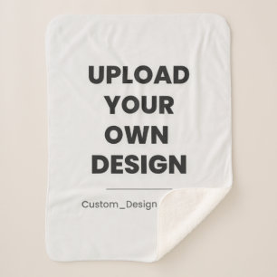 Upload Your Own Design Here   Custom Template Sherpa Blanket