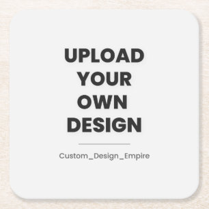 Upload Your Own Design Here   Custom Template Square Paper Coaster
