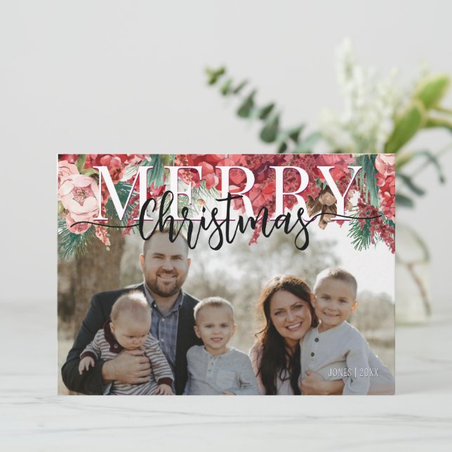 Upload Your Own, DIY Merry Christmas Card (Standing Front)