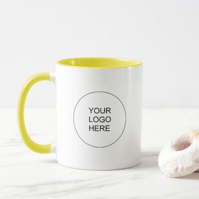 Upload Your Own Logo Elegant Modern Promotional Mug (With Donut)