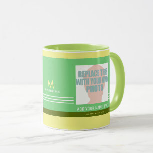 upload your own photo, create a cool greenish mug