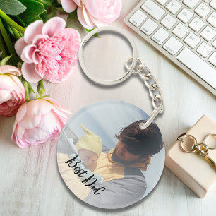Upload Your Own Photo   Custom best dad Keychain