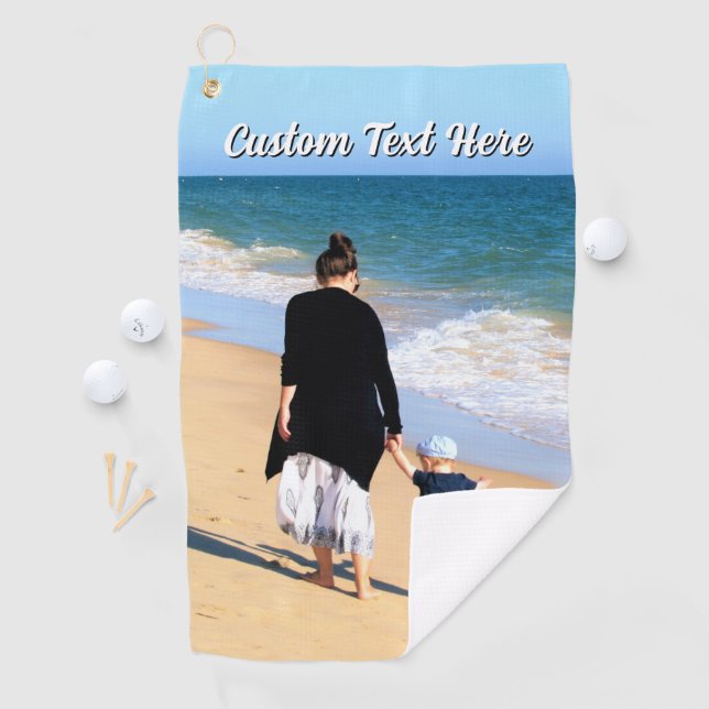 Upload Your Own Photo Golf Towel Gift Custom Text (InSitu)