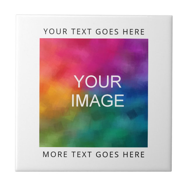 Upload Your Own Photo Image Logo Add Text Tile (Front)