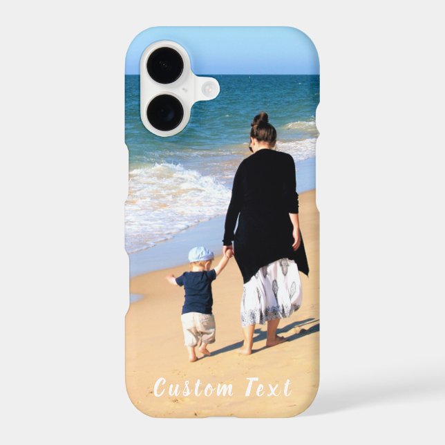 Upload Your Own Photo iPhone Case Personalise Text (Back)