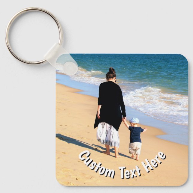 Upload Your Own Photo Keychain Personalised Text (Front)