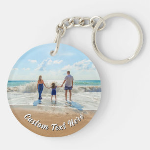 Upload Your Own Photo Keychain Personalised Text