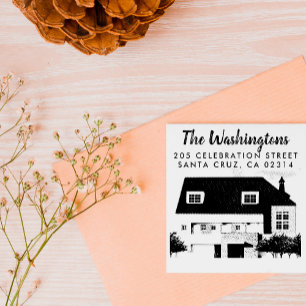 Upload Your Own Photo of Your House Return Address Rubber Stamp