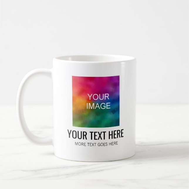 Upload Your Own Photo or Logo Add Text Buy Online Coffee Mug (Left)