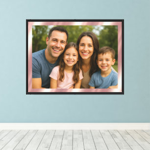 Upload Your Own Photo to Blank Rose Gold Template Canvas Print
