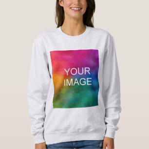 Upload Your Own Photo to Womens Modern Ash Grey Sweatshirt
