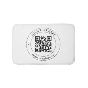 Upload Your Own QR Code & Customisable Text Bath Mat