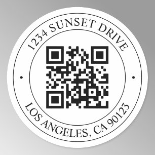 Upload Your Own QR Code & Customisable Text Classic Round Sticker