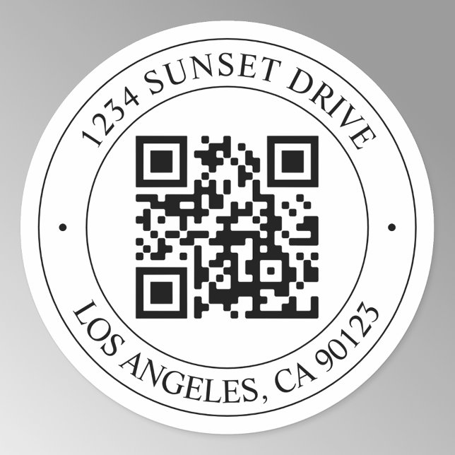 Upload Your Own QR Code & Customisable Text Classic Round Sticker (Creator Uploaded)