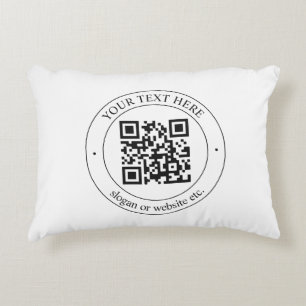 Upload Your Own QR Code & Customisable Text Decorative Cushion