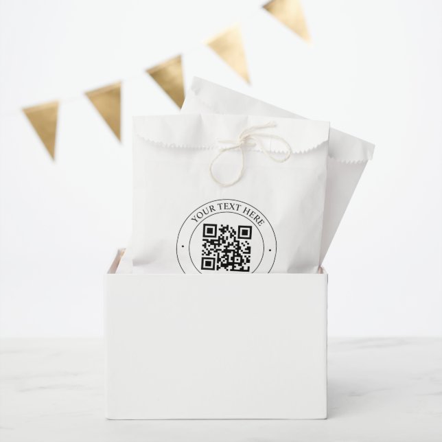 Upload Your Own QR Code & Customisable Text Favour Bags (Party)
