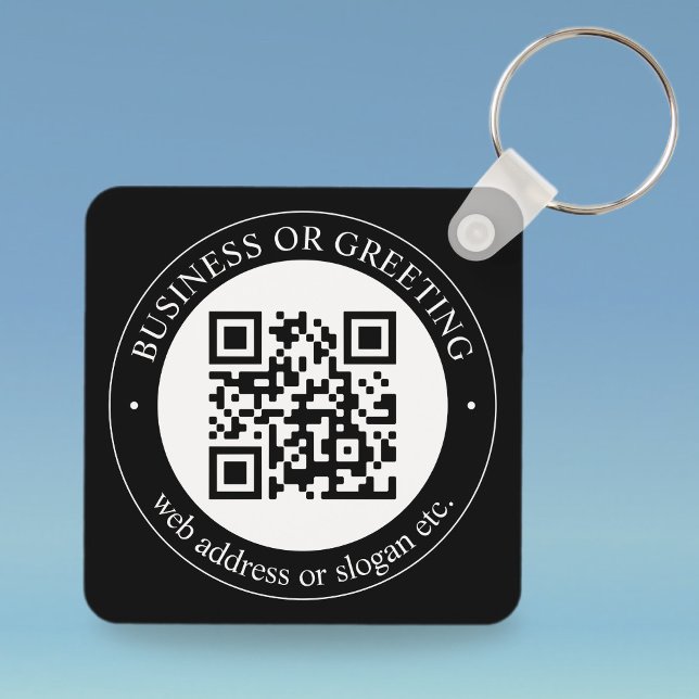 Upload Your Own QR Code & Customisable Text Keycha Key Ring (Creator Uploaded)