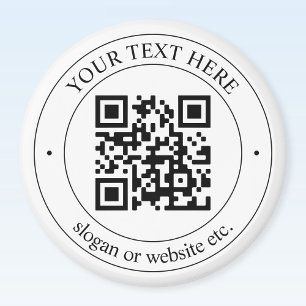 Upload Your Own QR Code & Customisable Text Magnet