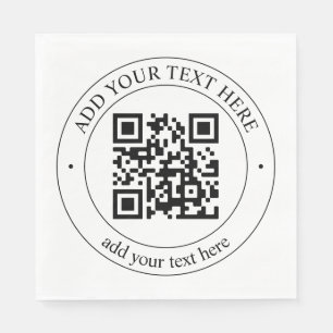 Upload Your Own QR Code & Customisable Text Napkin
