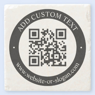 Upload Your Own QR Code & Customisable Text Stone Coaster