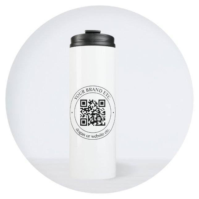 Upload Your Own QR Code & Customisable Text Thermal Tumbler (Creator Uploaded)