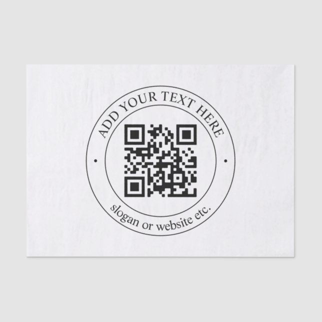 Upload Your Own QR Code & Customisable Text Tissue Paper (Front)
