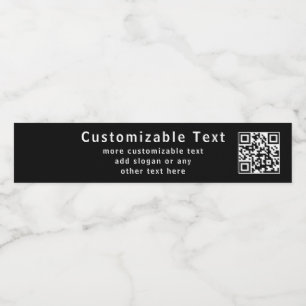 Upload your own QR code & Editable Text Water Bottle Label