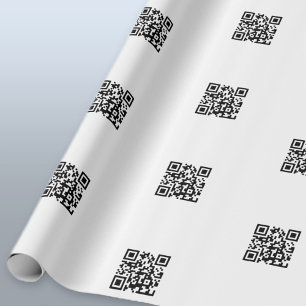 Upload Your Own QR Code Simple Repeating Pattern Wrapping Paper