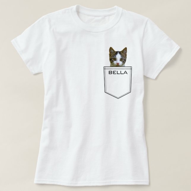 Upload Your Pet Photo and Pet's Name Custom T-Shirt (Design Front)
