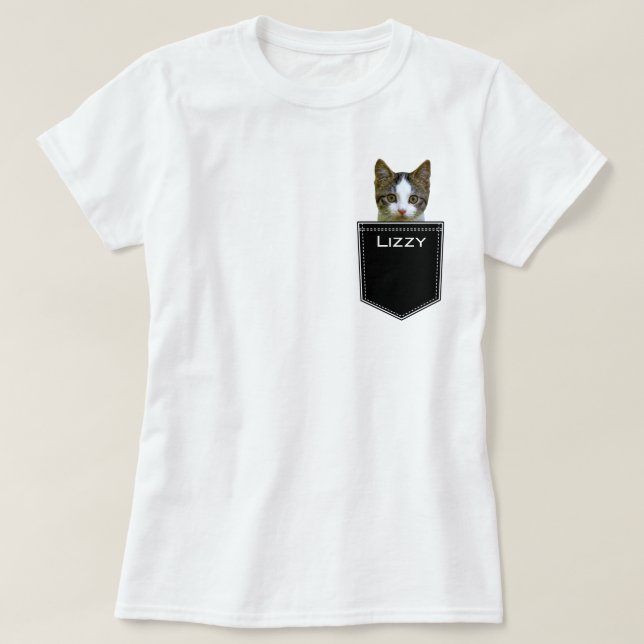 Upload Your Pet Photo and Pet's Name Customised T-Shirt (Design Front)