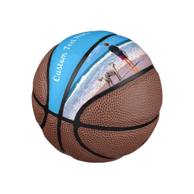 Upload Your Pet Photo Basketball Personalised Text (Angled)