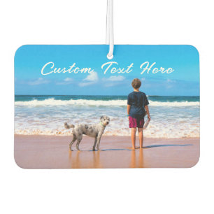 Upload Your Pet Photo Car Air Freshener Add Text