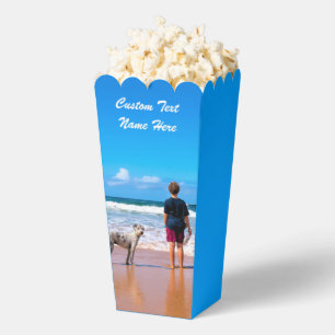 Upload Your Pet Photo Popcorn Boxes Custom Text