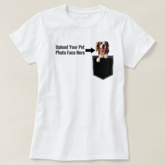 Upload Your Pet Photo Print Pocket Customised T-Shirt