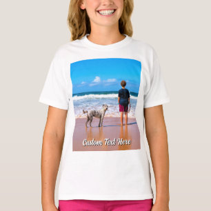 Upload Your Pet Photo T-Shirt Gift Add Custom Text