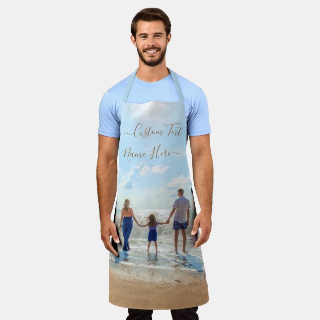 UPload Your Photo Apron Personalised Text (Worn)