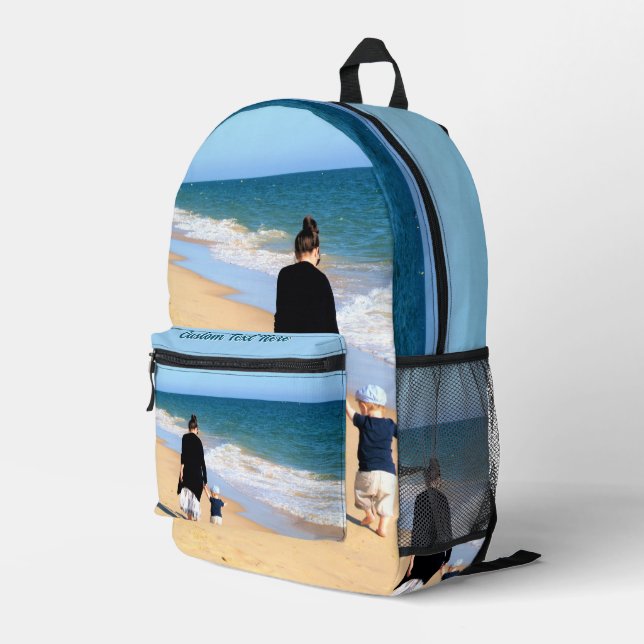 Upload Your Photo Backpack Gift Add Text Name (Back Corner Right)