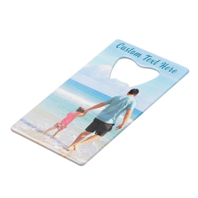 Upload Your Photo Bottle Opener Gift Add Text Name (Front Angled)