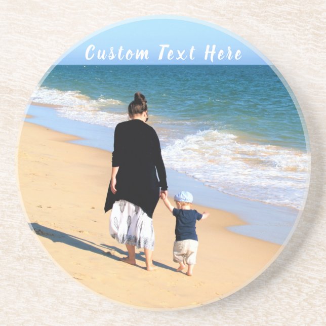 Upload Your Photo Coaster Gift Personalised Text (Front)