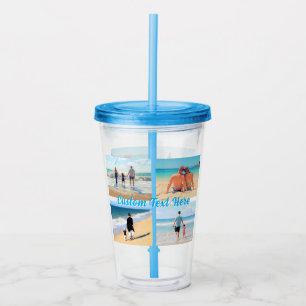Upload Your Photo Collage Acrylic Tumbler Add Text