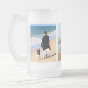 Upload Your Photo Collage Frosted Glass Beer Mug