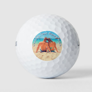 Upload Your Photo Golf Balls Stamp Add Custom Text