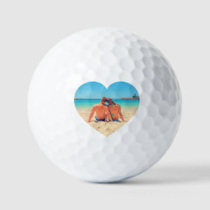 Upload Your Photo In Heart Golf Balls Stamps Gift