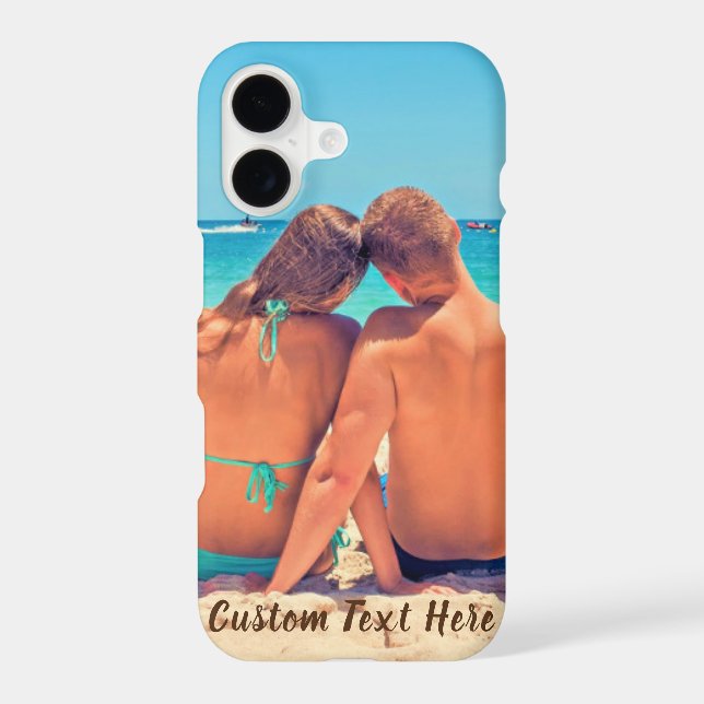 Upload Your Photo iPhone Case Personalised Text (Back)