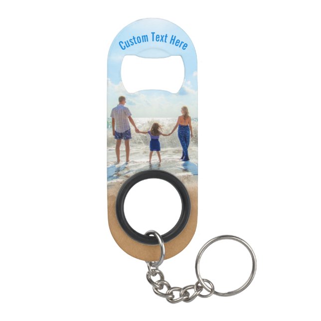 Upload Your Photo Keychain Bottle Opener Add Text (Back)