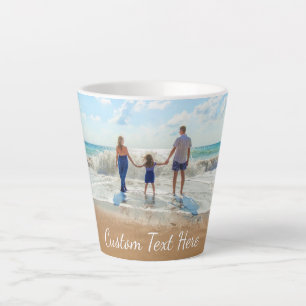 Upload Your Photo Latte Mug Add Text Name