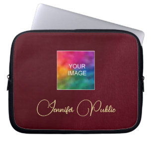 Upload Your Photo Logo Custom Text Name Template Laptop Sleeve