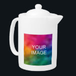 Upload Your Photo Logo Text Modern Simple Template<br><div class="desc">Elegant Modern Minimalist Simple Design Template Upload Image Photo Business Company Logo or Image,  Photo,  Add Text Name Web Address Trendy White Medium Teapot.</div>